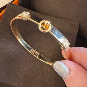 Hermes Diamond Collier de Chien LG Bracelet